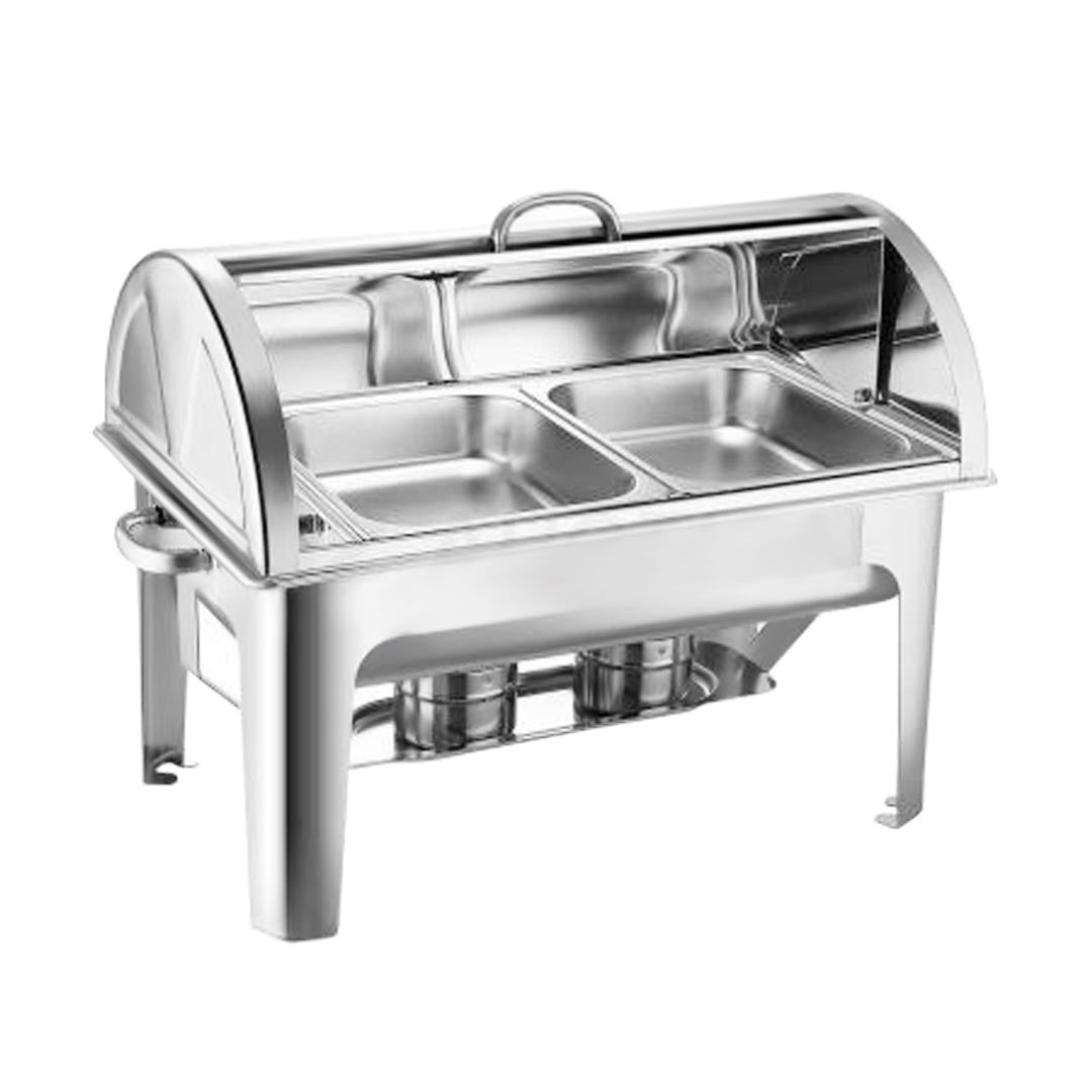 SOGA 4.5L Dual Tray Stainless Steel Roll Top Chafing Dish Food Warmer $ 328.90