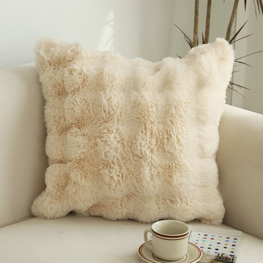 SOGA 2X 50cm Throw Pillow Light  Camel Color with Rabbit  Square Cushion for Living Room Home Decor