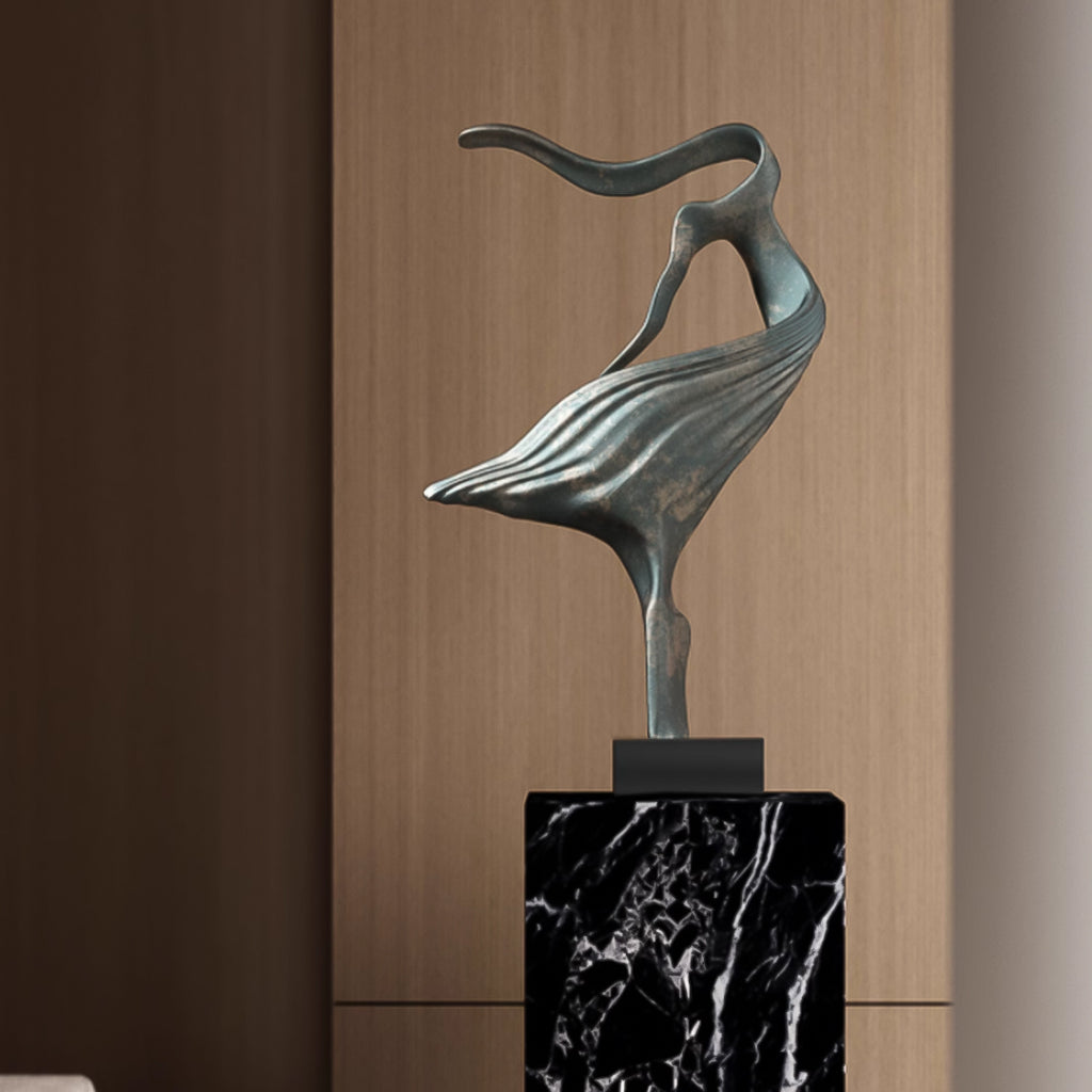 SOGA 65cm Black Abstract Dancer Sculpture – Décor