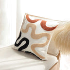 SOGA 2X 45cm Cream Black Geometric Squiggly Pattern Throw Pillow $ 129