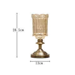 SOGA 2X 28cm Transparent Glass Flower Vase with Metal Base Filler Vase