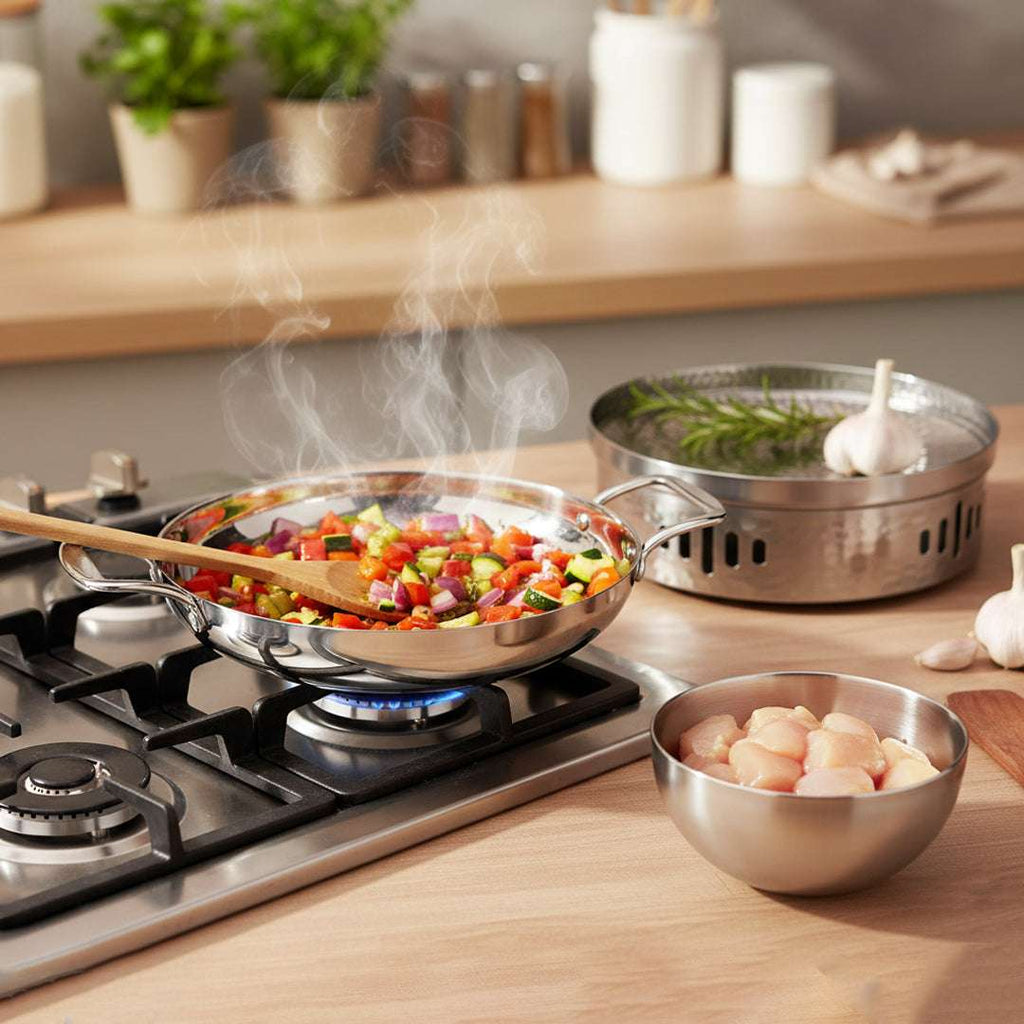 SOGA Kitchenware Bundle – Silver Dry Pots & Elegant Salad Bowl for Essential Kitchen Use $ 168