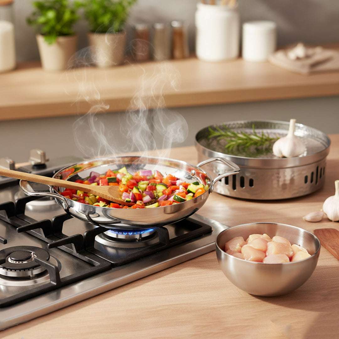 SOGA Kitchenware Bundle – Silver Dry Pots & Elegant Salad Bowl for Essential Kitchen Use $ 168