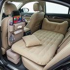 SOGA Car Bundle E – White Back Seat Storage Organizer & Beige Honeycomb Inflatable Mattress