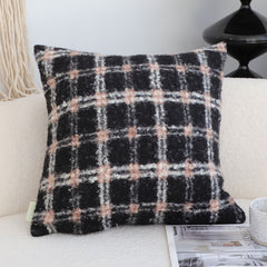 SOGA 2X 50cm Modern Plaid Pattern Blush Pink Gray Decorative Throw Pillow