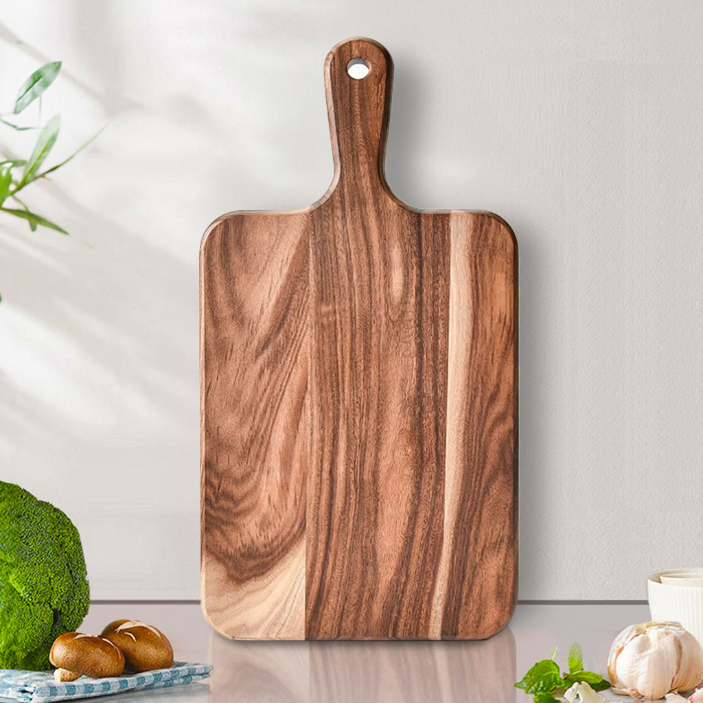 SOGA 32cm Rectangular Premium Wooden Acacia Cutting Board Paddle Kitchen
