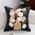 SOGA 2X 45cm Black Gold Wicker Basket Floral Embroidered Throw Pillow $ 118