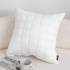 SOGA 2X Quilted Cushion 50cm White Grid Pattern Soft Padded Decorative Throw Pillow $ 119