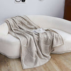 SOGA 2X Beige Geometric Swirl Throw Blanket 130x180cm Polyester $ 155