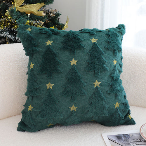 SOGA 2X 45cm Festive Teal Christmas Tree Gold Star Holiday Throw Pillow