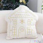 SOGA 2X 45cm Festive White Christmas House Shaped Holiday Throw Pillow