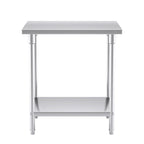 SOGA 2-Tier Commercial Catering Kitchen Stainless Steel Prep Work Bench Table 80*70*85cm
