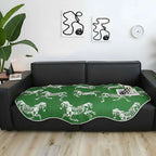 SOGA Two-Seater Green Horse Print 90x180cm Throw Blanket Sofa Cover $ 111