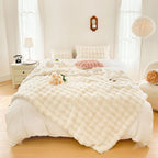 SOGA 200cm Creamy White Fur Fuzzy Super Soft and Cozy Fluffy Throw Blanket