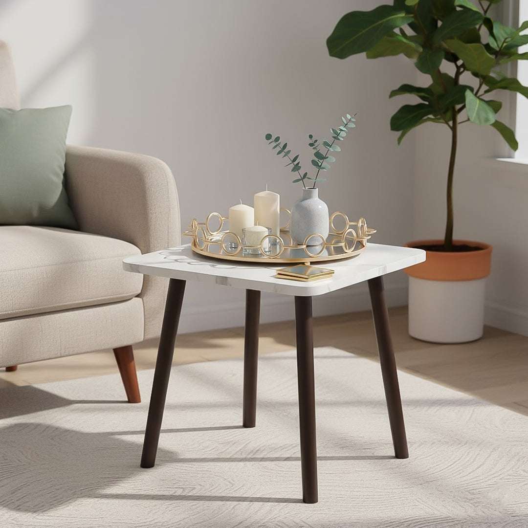 SOGA Home & Living Bundle – White Ceramic Table & Bronze Round Mirror Tray Organizer $ 0