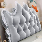 SOGA 150cm Crown Pillow Tufted Light Grey Headboard Cushion for Bed