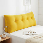 SOGA 2X 120cm Yellow Triangular Wedge Bed Pillow Headboard Backrest Bedside Tatami Cushion Home Decor