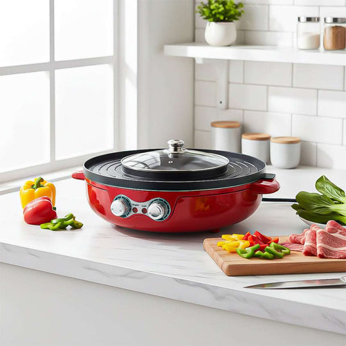 SOGA 2X 2-in-1 42CM Electric Hot Pot BBQ Grill Maifan Stone Non-Stick Coating 2100W $ 366