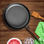 SOGA 29cm Round Cast Iron Frying Pan Skillet Steak Sizzle Platter with Helper Handle