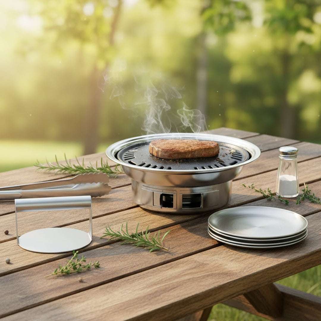 SOGA Kitchenware Bundle – Stainless Steel BBQ Grill, Burger Press & Premium Grilling Plate $ 144