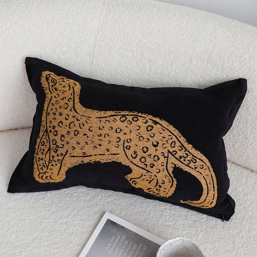 SOGA 30cm Modern Charcoal Gray Leopard Pattern Throw Pillow