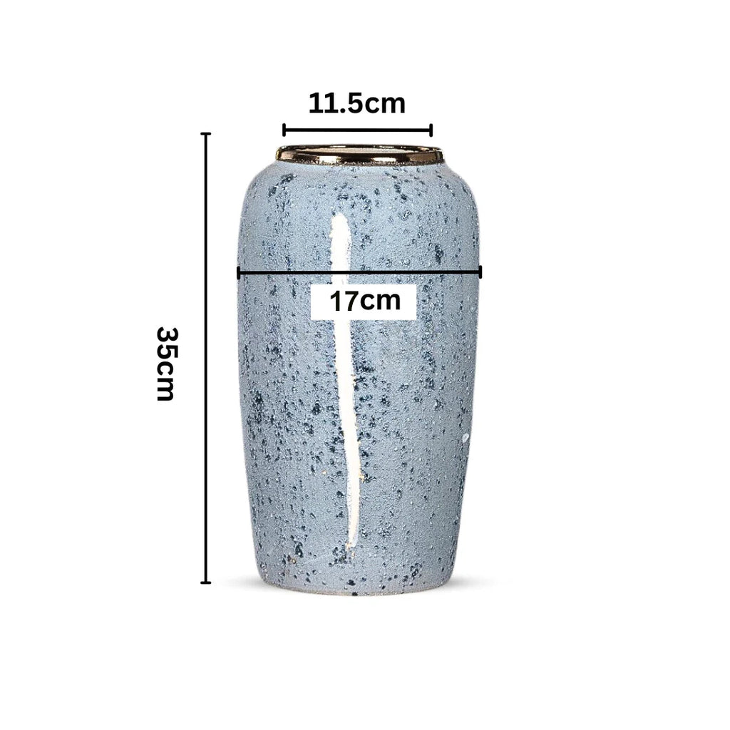 SOGA 35x17cm Grey Large Ceramic Flower Vase Elegant Living Room Home Decor