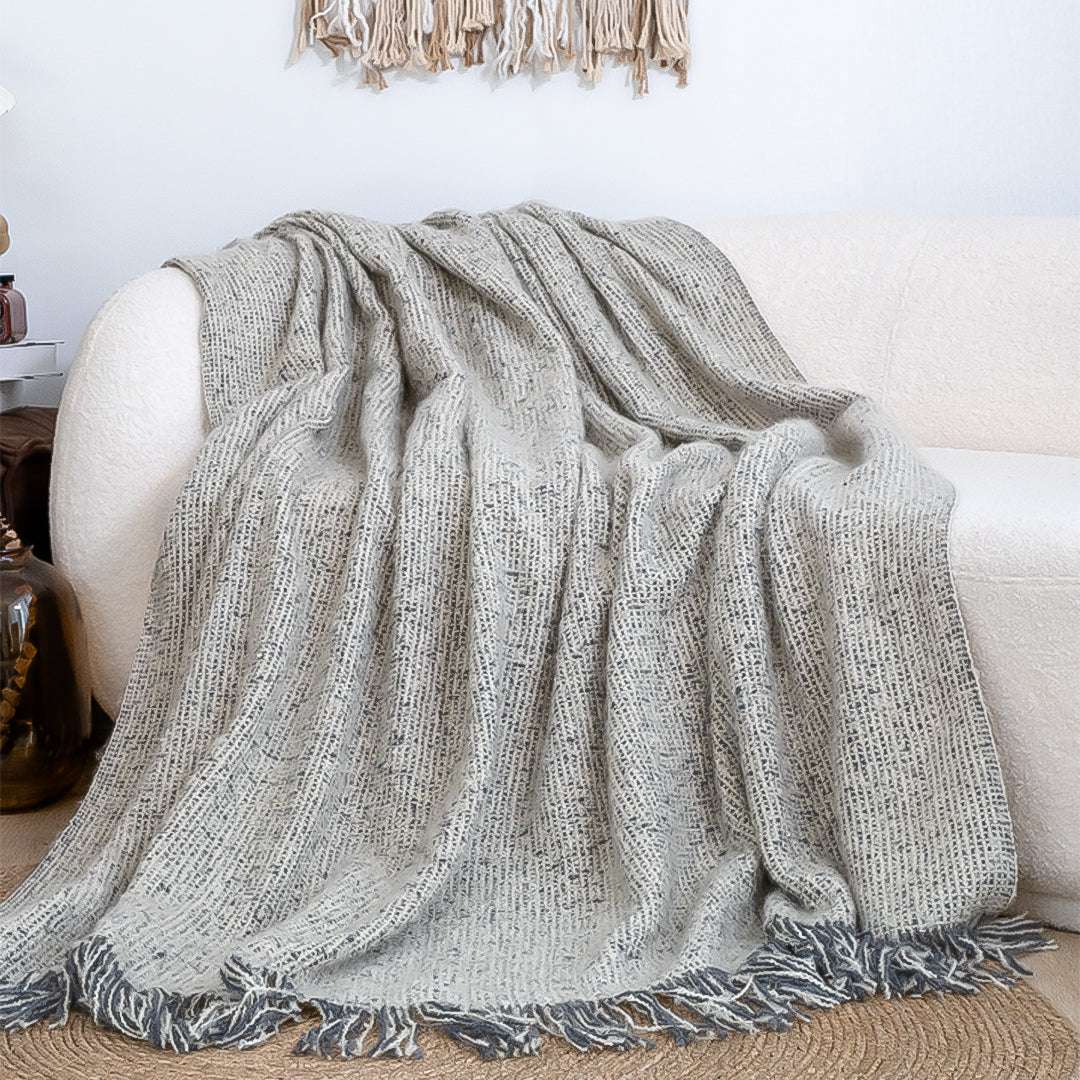 SOGA 2X Soft Light Beige Tassel Throw Blanket 160x200cm Soft Polyester $ 155