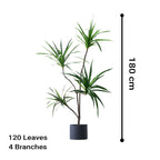 SOGA 4X 180cm Realistic Artificial Dracaena, Rubberised Silk Cloth + Iron Wire, Home Decor
