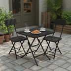 SOGA Home & Living Bundle – Black Folding Dining Table & 2 Foldable Chairs for Home Decor $ 0