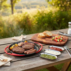 SOGA Kitchenware Bundle – Acacia Cutting Board, Cast Iron Skillet & Silver Nordic Plate Set $ 179