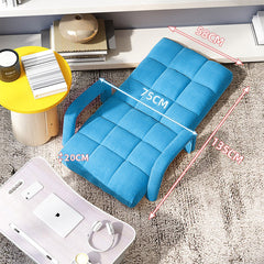 SOGA 4X Foldable Lounge Cushion Adjustable Floor Lazy Recliner Chair with Armrest Blue
