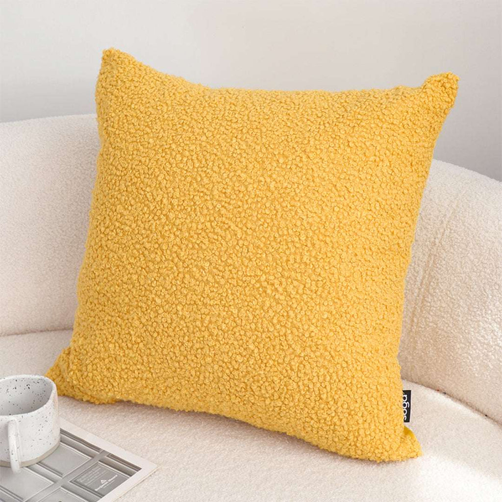 SOGA 2X Boucle Textured Cushion 50cm Mustard Yellow Soft Cozy Decorative Throw Pillow $ 119