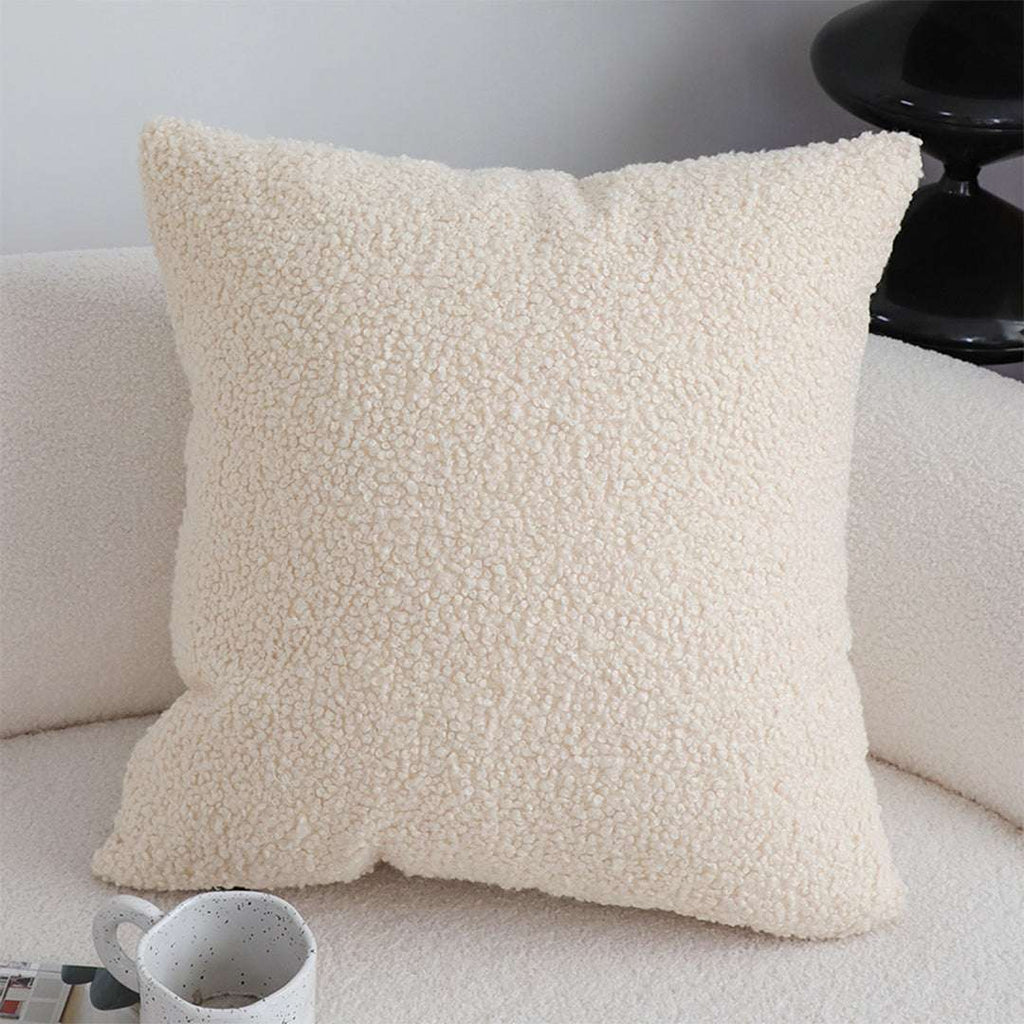 SOGA 2X Boucle Textured Cushion 50cm Cream White Soft Cozy Decorative Throw Pillow $ 119