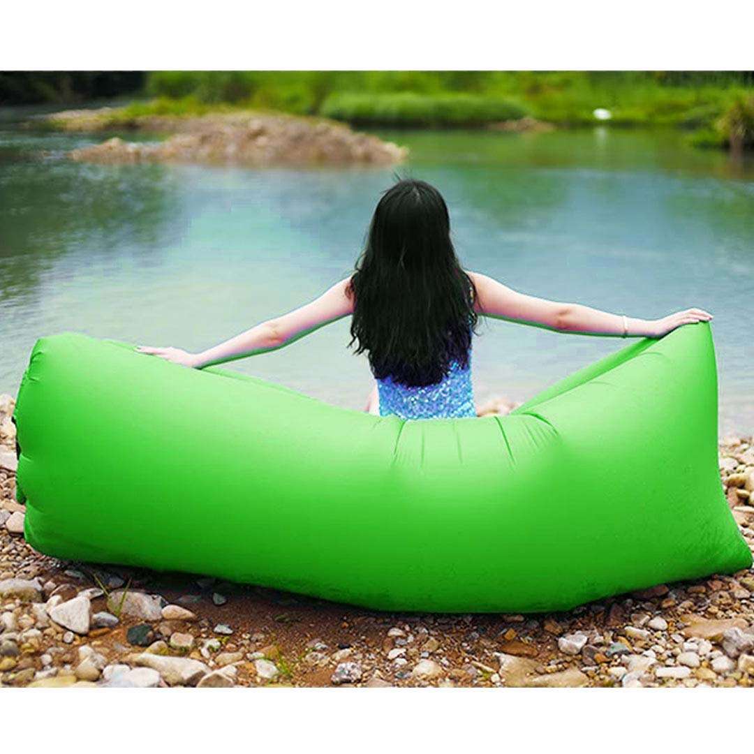 2X Fast Inflatable Sleeping Bag Lazy Air Sofa Green $ 86