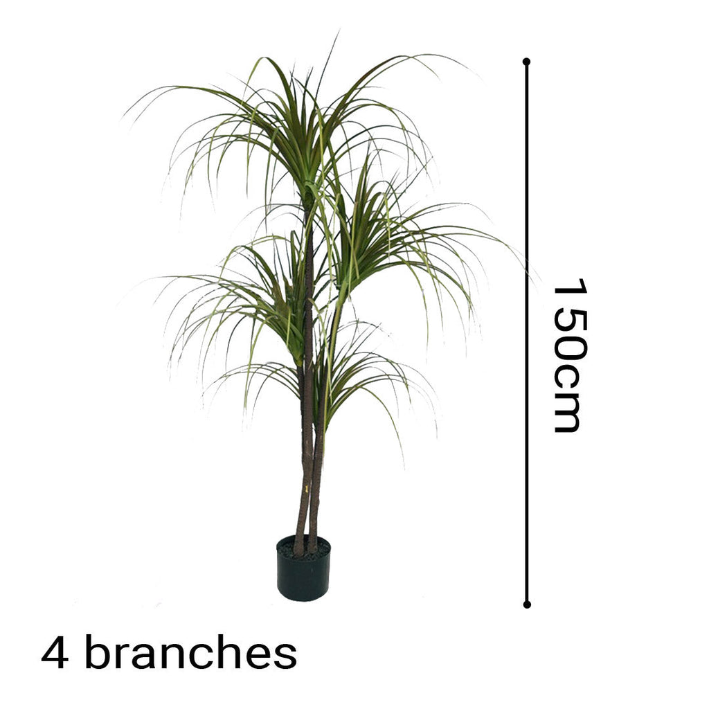 SOGA 4X 150cm Artificial Dracaena Plant Fake Potted, Simulation Tree Fake Plant Home Decor