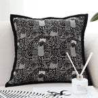 SOGA 2X 45cm Throw Pillow Black Cat Paradise Wide Border Decorative Cushion for Living Room