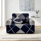 SOGA 1-Seater Checkered Sofa Cover Couch Protector High Stretch Lounge Slipcover Home Decor
