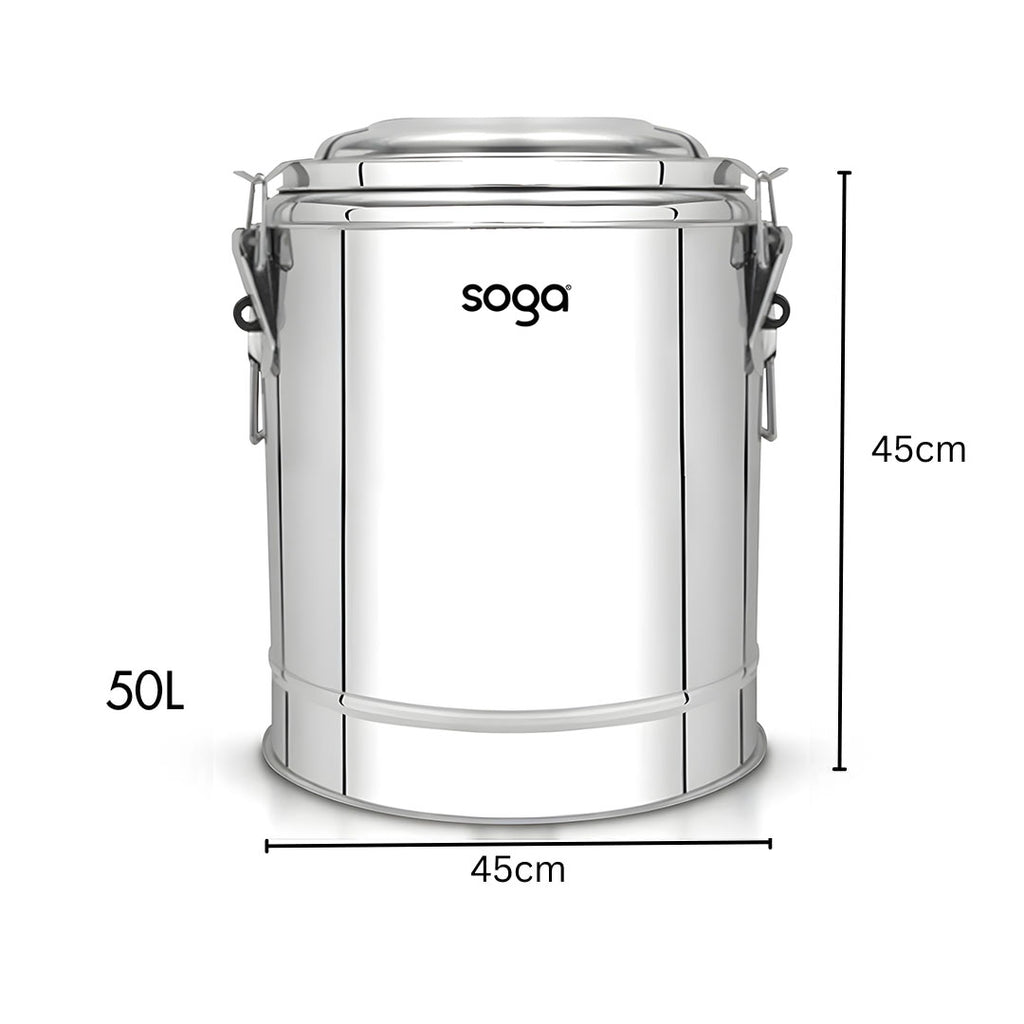 SOGA 2X 50L Stainless Steel Insulated Stock Pot Hot & Cold Beverage Container