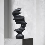 SOGA 44cm Dual-Face Resin Sculpture – Modern Abstract Art Décor