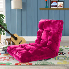 SOGA Floor 2x Recliner Folding Lounge Sofa Futon Couch Folding Chair Cushion Red Burgundy