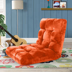 SOGA 2X Floor Recliner Folding Lounge Sofa Futon Couch Folding Chair Cushion Orange