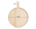 SOGA 2X 9 inch Round Premium Wooden Pine Food Serving Tray Charcuterie Board Paddle Home Decor