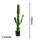 SOGA 4X 120cm Green Artificial Indoor Cactus Tree Fake Plant Simulation Decorative 6 Heads