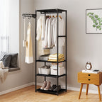 SOGA 45x35cm Hanging Clothes Rack Storage w/ 3 Layer Organizer Adjustable Shelves, Sturdy, Space-Saving