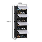 SOGA 8 Tier Shoe Rack Organizer Sneaker Footwear Storage Stackable Stand Cabinet Portable Wardrobe with Cover