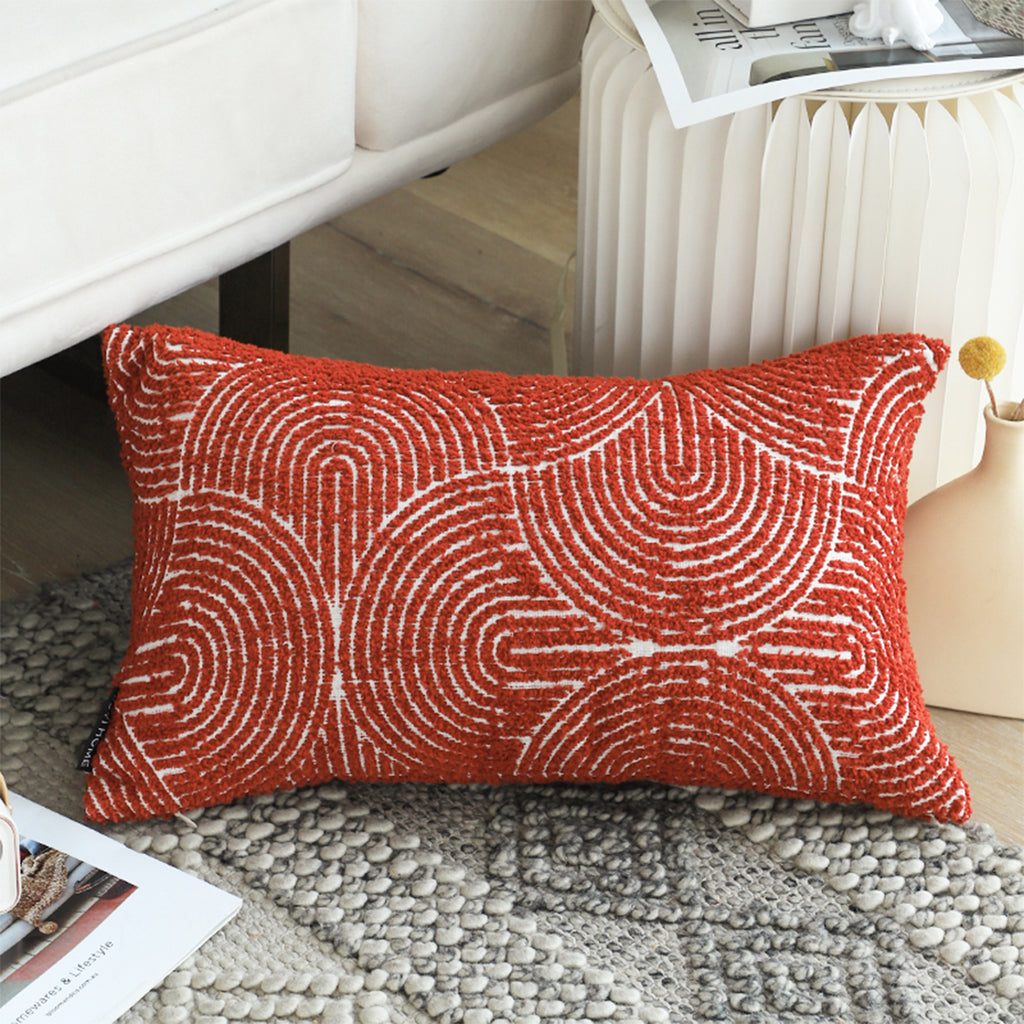 SOGA 2X 35cm Throw Pillow Burgundy Cinnabar Perfect Burnt Indoor and Outdoor Corded for Home Decor