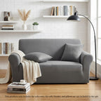 SOGA 2-Seater Grey Sofa Cover Couch Protector High Stretch Lounge Slipcover Home Decor
