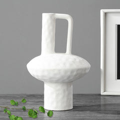 SOGA 2X 20x30cm Ornament Contemporary White Ceramic Vase Decorative for Minimalist and Elegant Home Decor