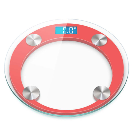 SOGA 180kg Digital Fitness Weight Bathroom Gym Body Glass LCD Electronic Scale White/Red