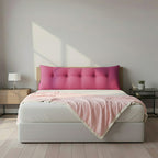 SOGA Home & Living Bundle – Red Triangular Wedge Bed Pillow & Pink Cozy Flannel Throw